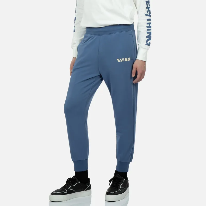 EVISU SS23 Knitted Sweatpants Men's Dark Blue-3