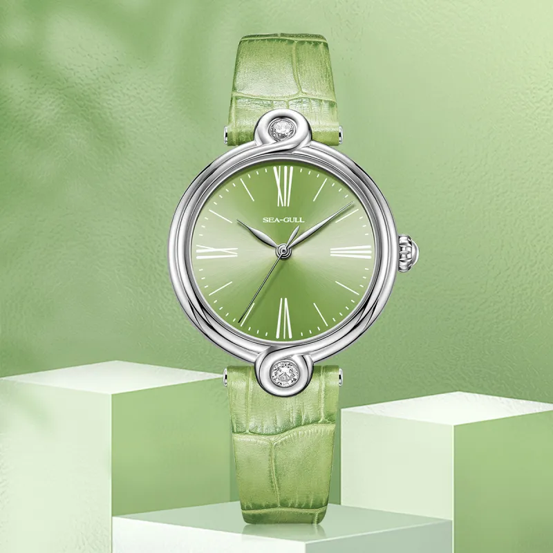 Sea Gull Unlimited Series Automatic Mechanical Movement Leather Strap Watch Women's Watch White Dial-1