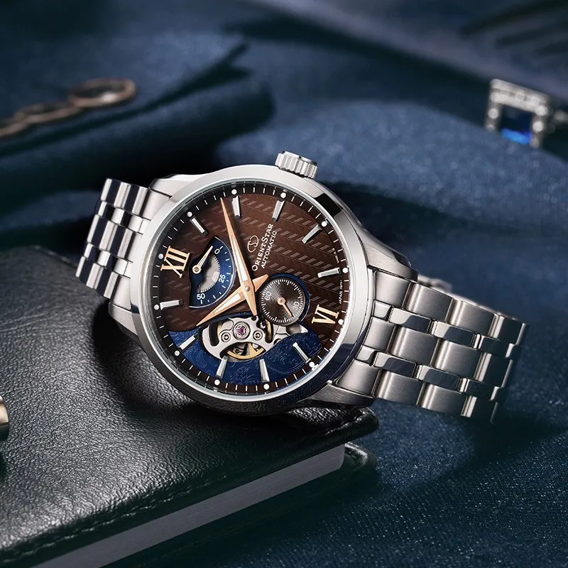 ORIENT STAR Automatic Mechanical Movement Stainless Steel Strap Watch Men's Watches Cut Out Dial RE DWAV0B02Y00B-1