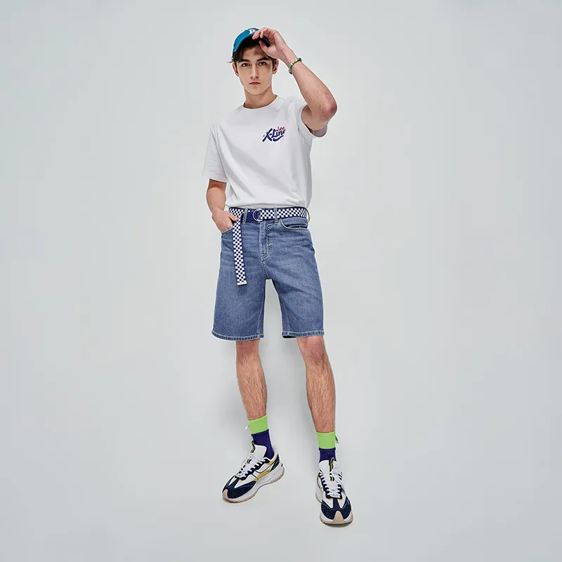 Lee Denim Shorts Men Light Blue-2
