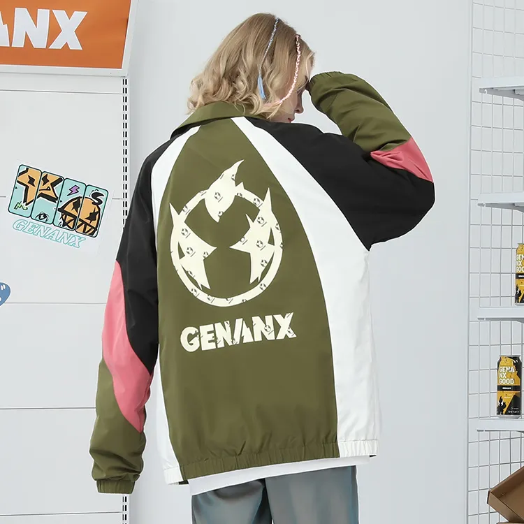 GENANX Loose Fit Jacket Unisex Army Green-4