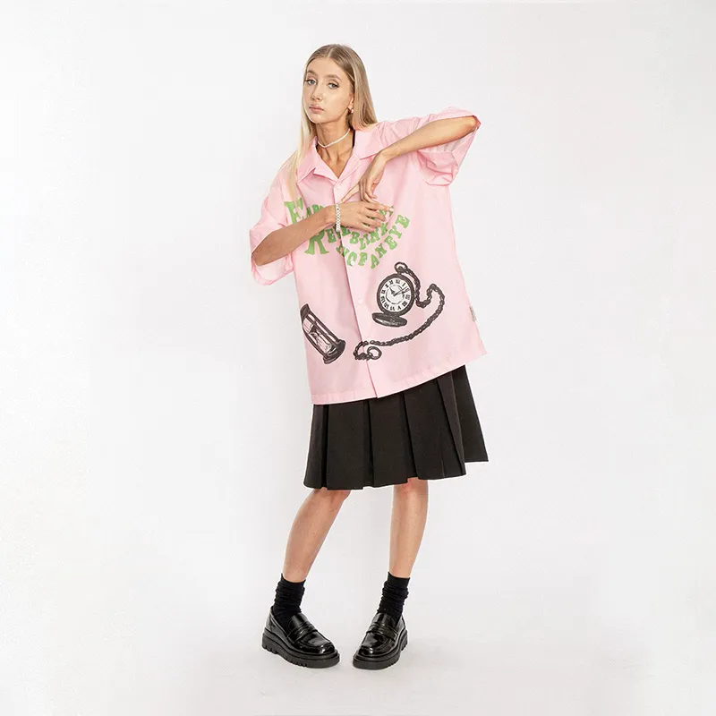 EMPTY REFERENCE Short Sleeved Shirt Unisex Pink-2