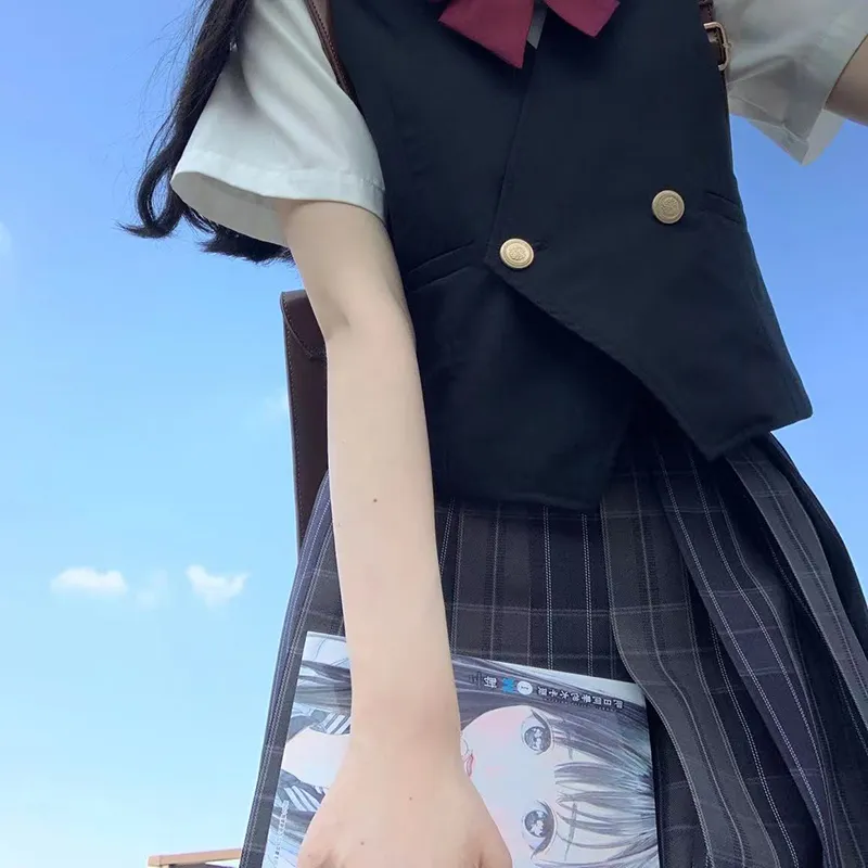 Tokyo Season Casual Short Skirts Women's Carbon Fiber Estate Plaid Skirt-51