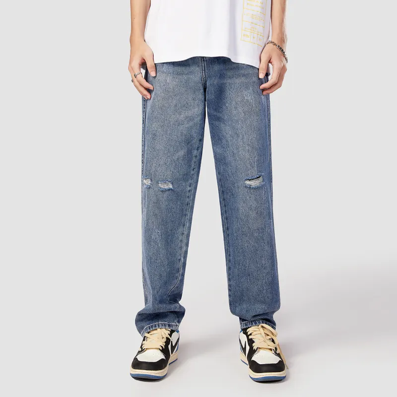GUKUUL Harem Pants Jeans Unisex Blue-2