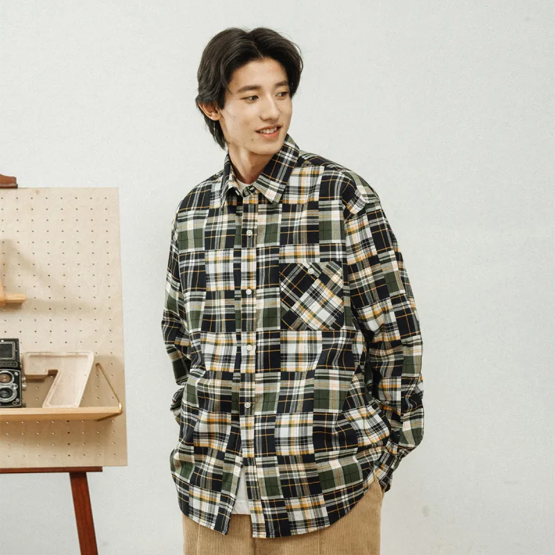 714STREET Shirt Unisex Yellow Green Plaid-3
