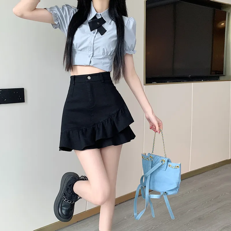 EIDOLON GRAIN Casual Short Skirts Women's Black-2