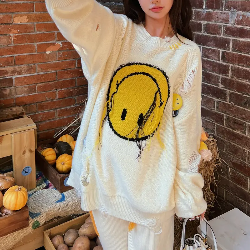 Smiley X 13 DEMARZO SMILEY Sweaters Unisex-3