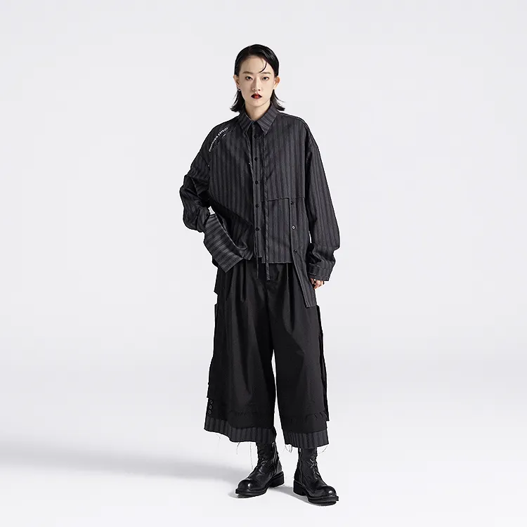 HUANXIANGZHE Casual Pants Unisex Black-6