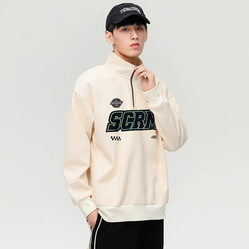 SCRM Half Turtleneck Loose Fit Sweatshirt Unisex-11