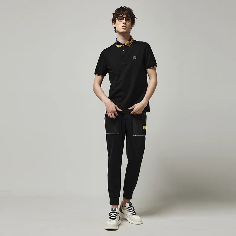 RARE Short Sleeved T Shirts Polo Shirt Men's Black-3