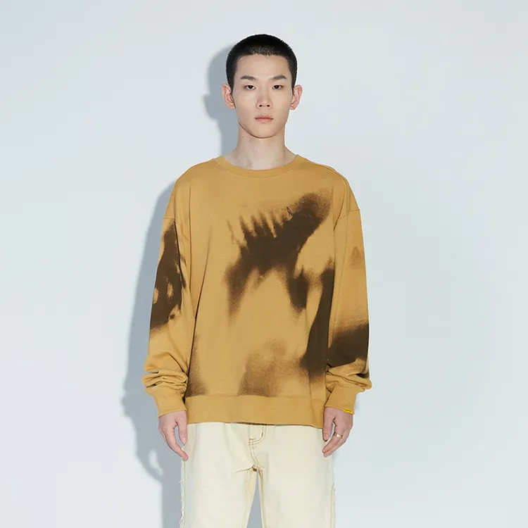Randomevent Crew Neck Loose Fit Sweatshirt Unisex Yellow-2