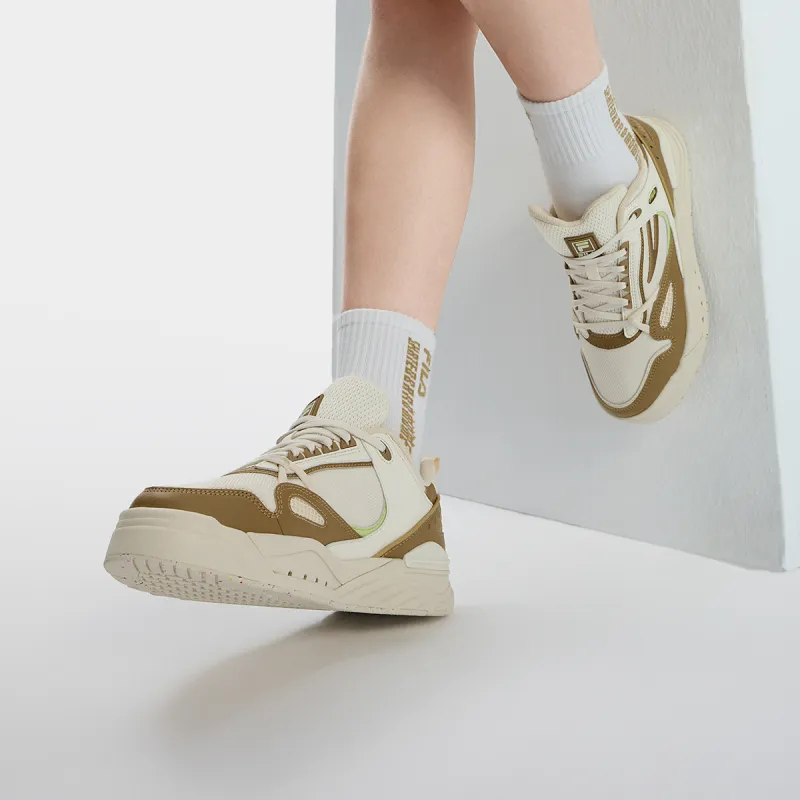 FILA SLAM Anti Slip Wear Resistant Low Top Skateboard Shoes Women's White Umber-5