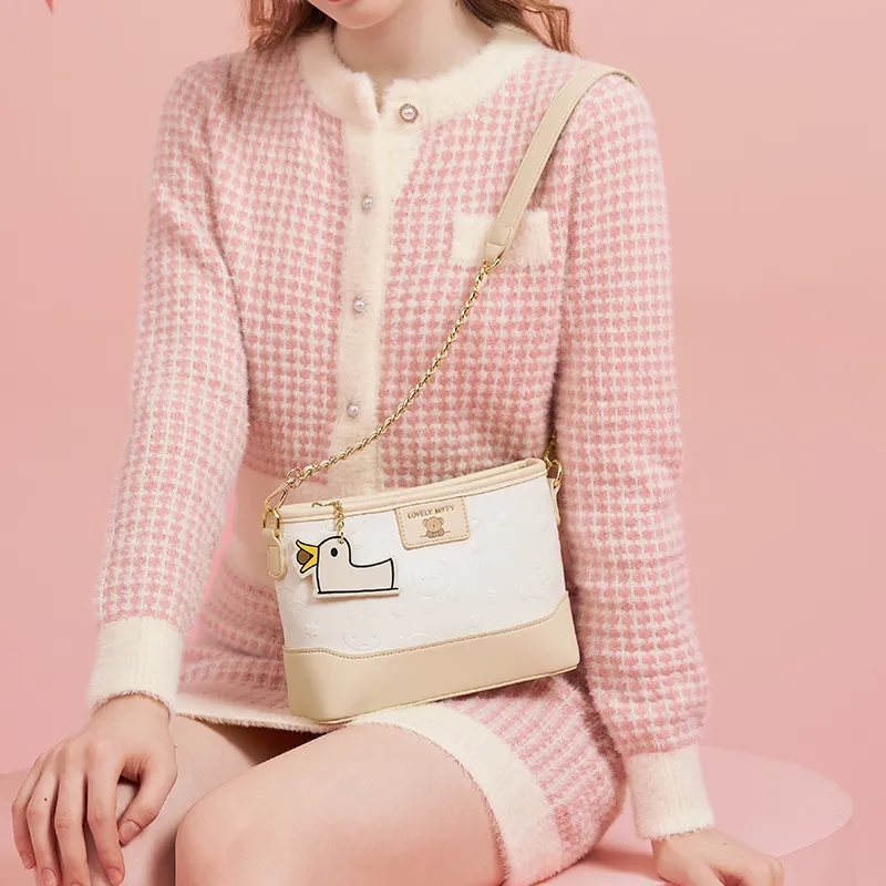 Miffy PU Shoulder Bag Crossbody Bag Small Size Women's Ecru-7