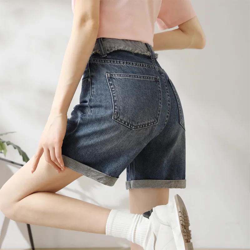 HIPPIEMISS Denim Shorts Women's Vintage Blue-4
