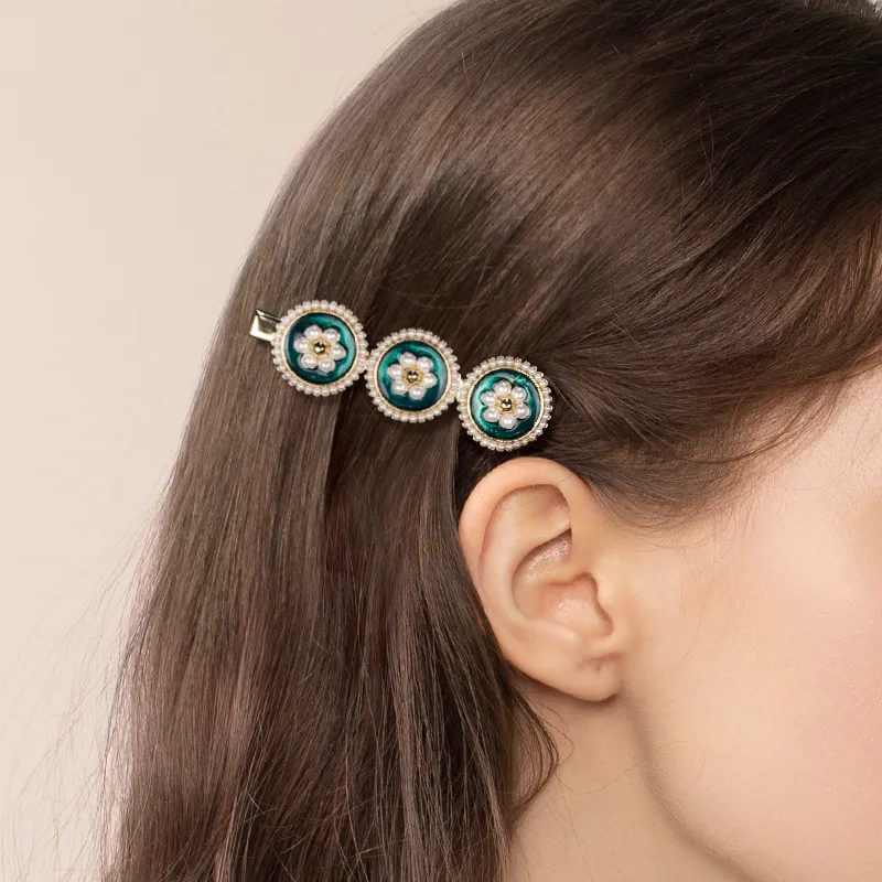 Cercoo Hair Clips Women's TH1617 Dark Emerald Green-1