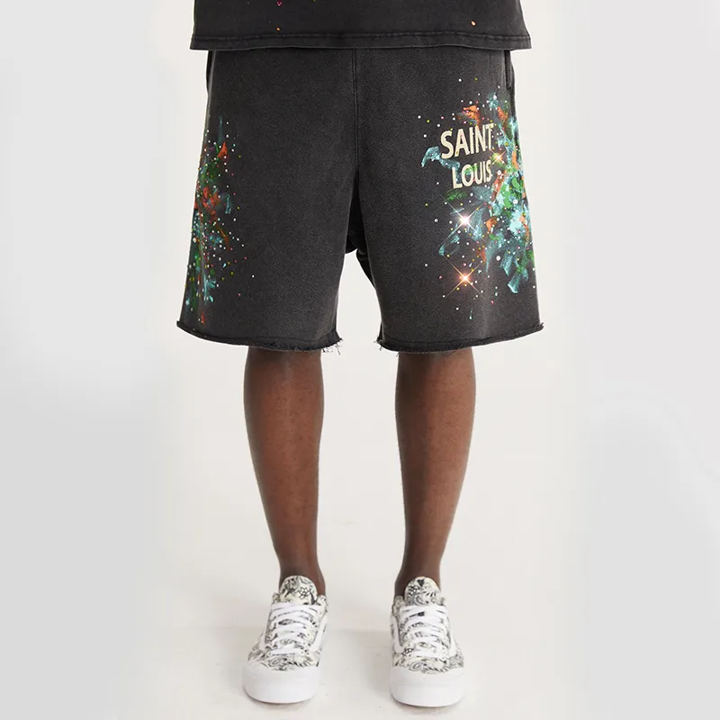 SSSAINT LOUIS Casual Shorts Unisex Black-2