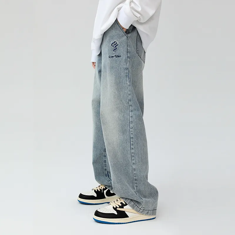 QISENYAR Wide Leg Jeans Women's Blue-2