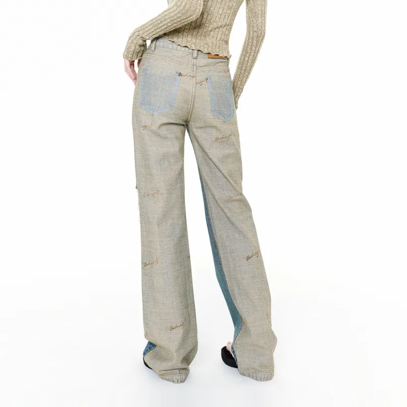 WooHa Straight Jeans Women's Blue & Gray-3