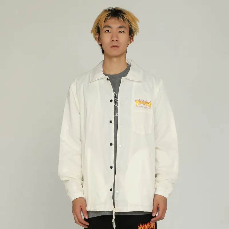 Thrasher Loose Fit Jacket Japan Version Unisex White-3