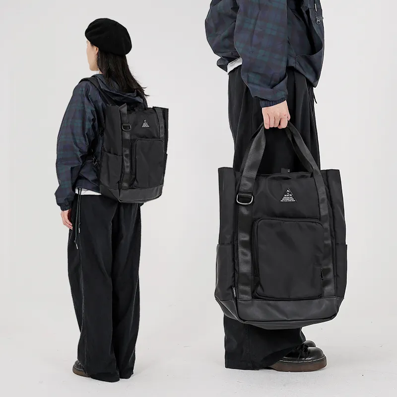 MYEDITION 20L Tote Bag, Shopping Bag, Backpack, Outdoor Bag Nylon Black Unisex-6