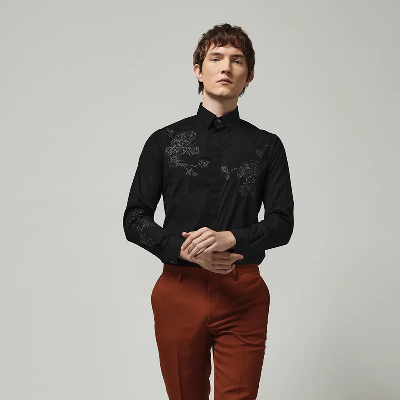 RARE Long Sleeved Shirt Men's Black-3