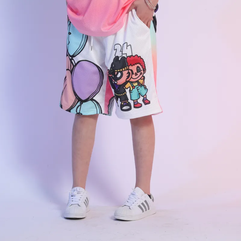 FireMonkey Basketball Shorts Unisex White-3
