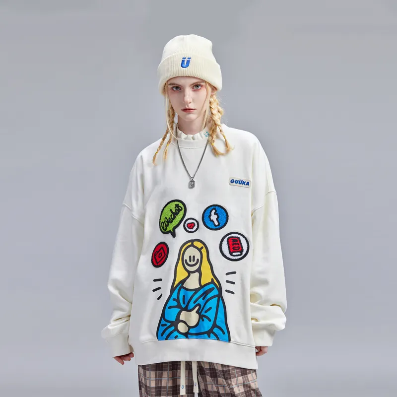 Guuka Sweatshirt Unisex Cream White-5