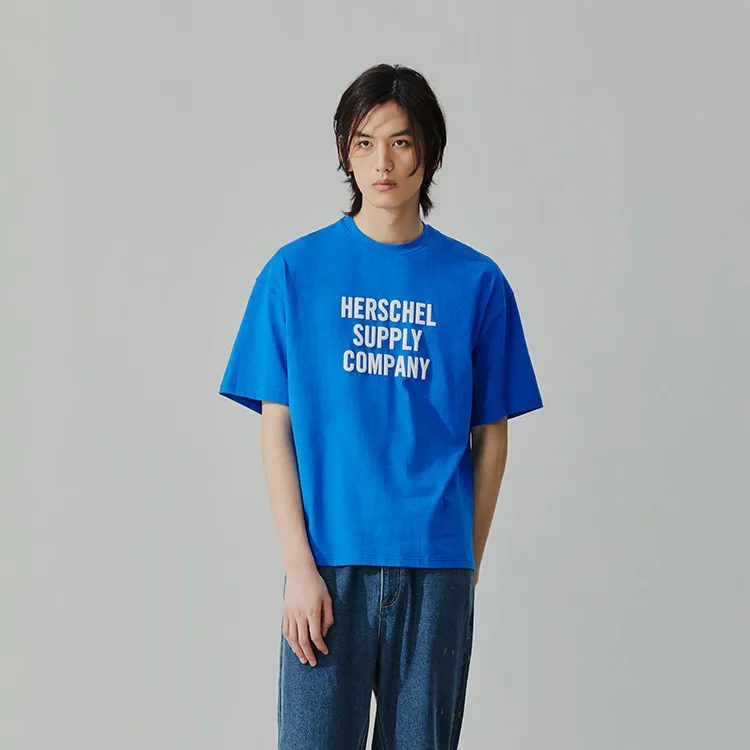 Herschel T-Shirts Unisex Bright Blue-2