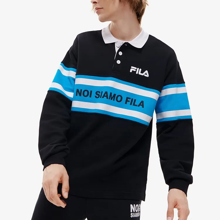 FILA FUSION Polo Shirt Unisex Pitch Black-3