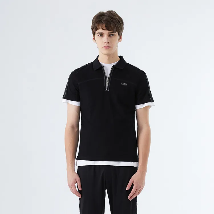 DAVID NAMAN Polo Shirts Men Black-3