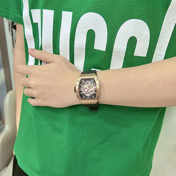 HANBORO Automatic Mechanical Movement Watch Men's Watches Cut-Out Dial HBR991-MH-3