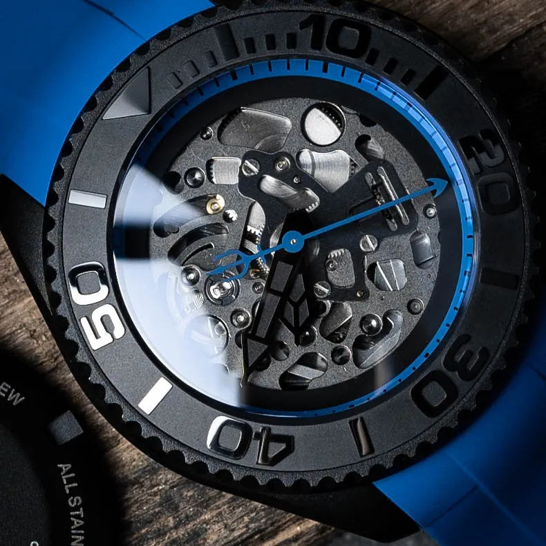 VENCREW Leviathan [Klein Blue] Automatic Mechanical Movement Watch Unisex Cut Out Dial-2
