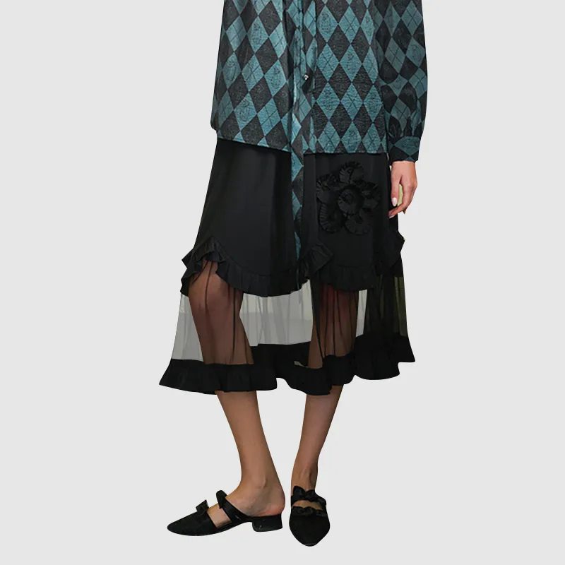 BIENKIMIIYE Casual Long Skirts Women's Black-2