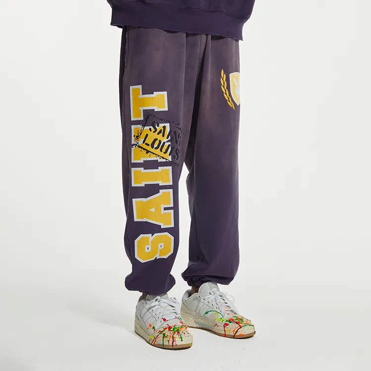 Playboy X SSSAINT LOUIS SSSAINT LOUIS X Playboy Co-branded Series Knitted Sweatpants Unisex Purple-3