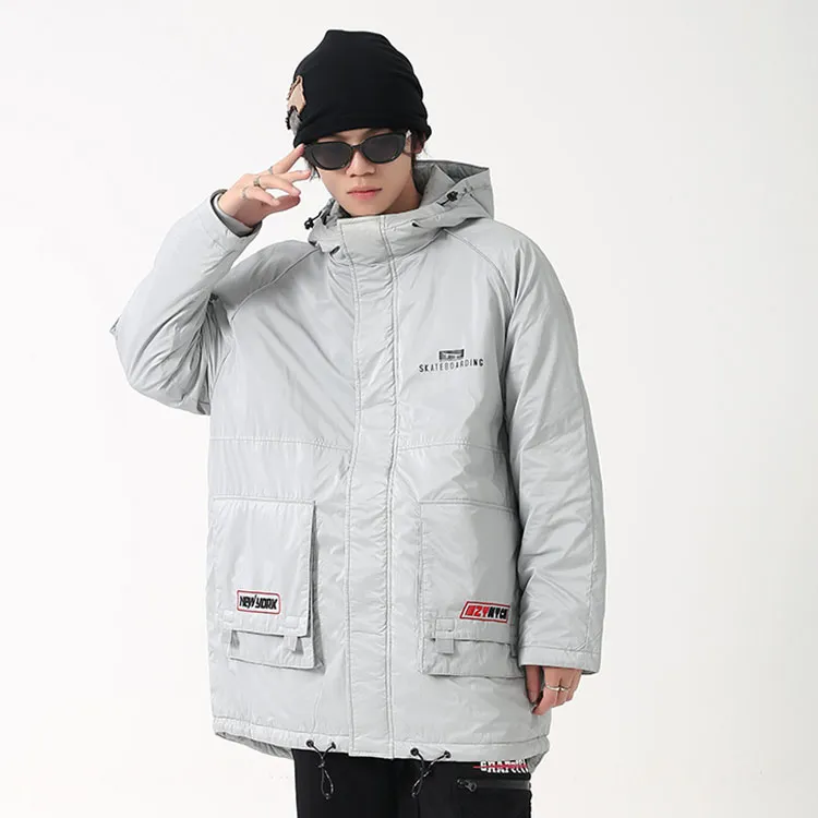 Zoo York Letter Stand Collar Loose Fit Thickened Mid-Length Puffer Jacket Unisex-2