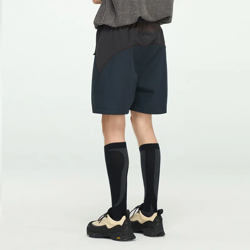 DECESOLO Casual Shorts Unisex Black-3