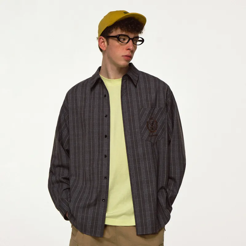 MATCHA STORY College Series Shirts Unisex Gray Plaid-2