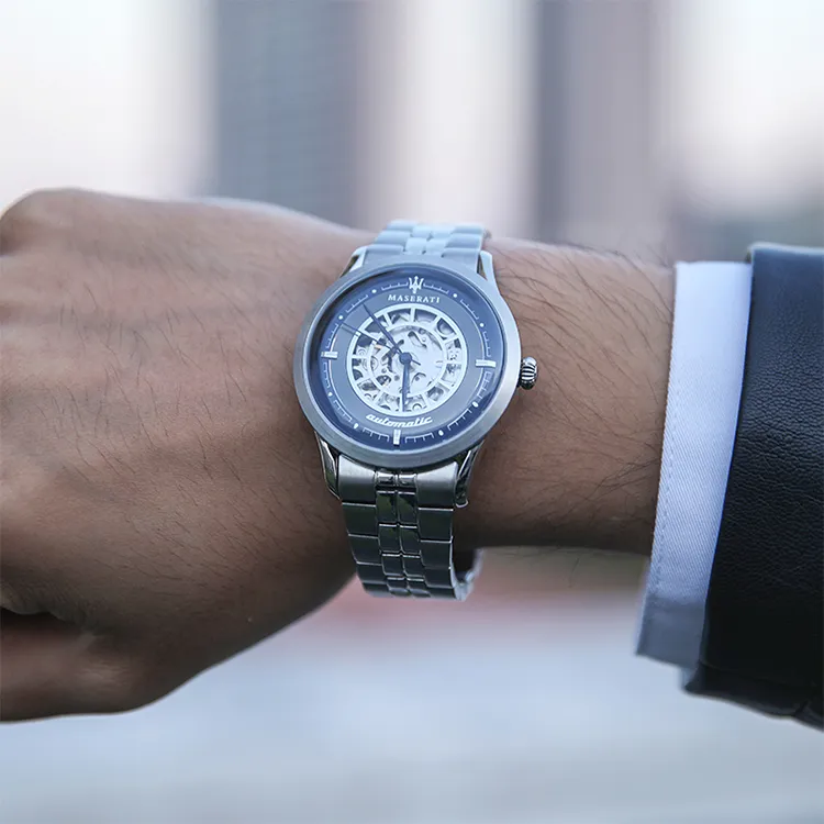 Maserati Wrist Watch Automatic Mechanical Movement Stainless Steel Strap 45 Cut Out Dial Men's Watches R8823133005-3
