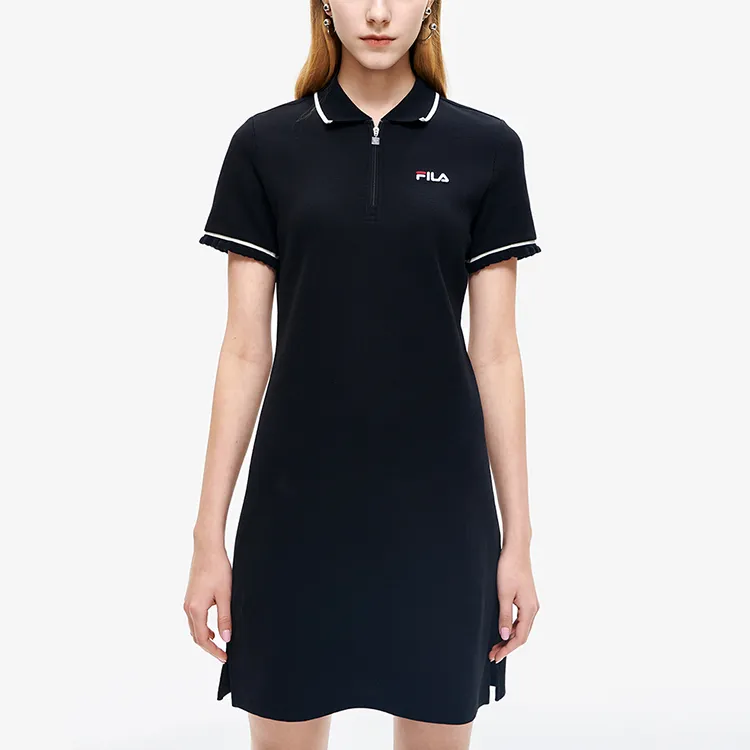 FILA Short Sleeved Dress Women's Jet Black-3