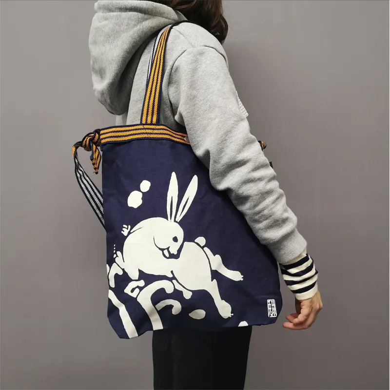 ROOTOTE Cotton Crossbody Bag Regular Unisex Navy Blue-1