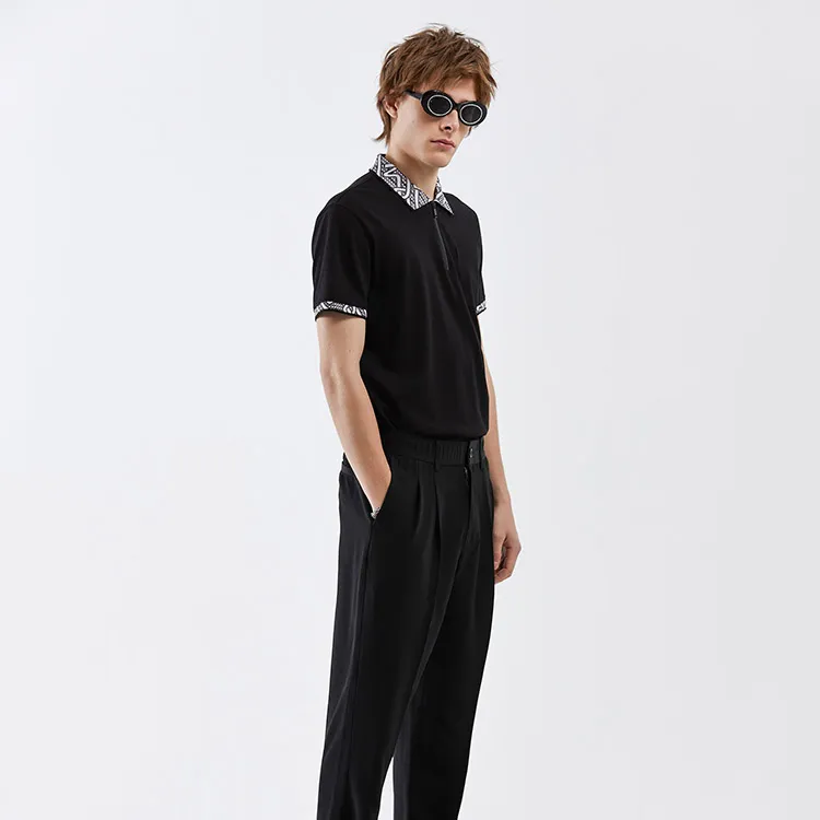 DAVID NAMAN Polo Shirts Men Black-4