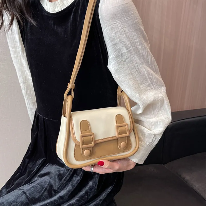 JANE KLAIN PU Shoulder Bag, Crossbody Bag Small Size Women's Pink/Black/Khaki-25