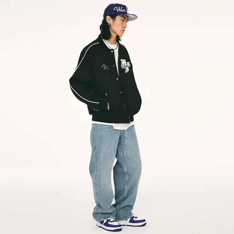CHIGGALAB Loose Fit Jacket Unisex Black-3