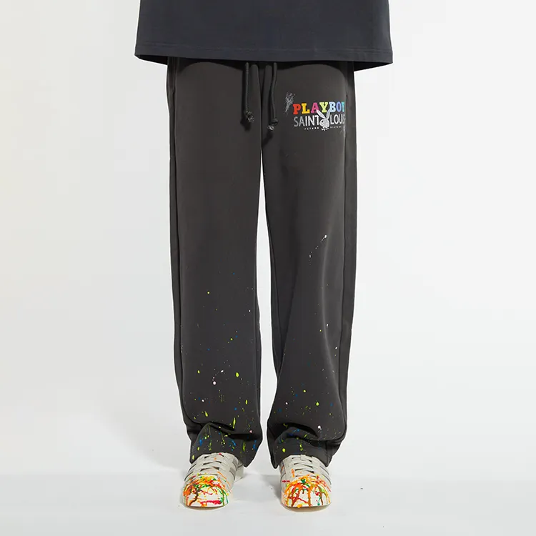 Playboy X SSSAINT LOUIS SSSAINT LOUIS X Playboy Co-branded Series Knitted Sweatpants Unisex Black-1
