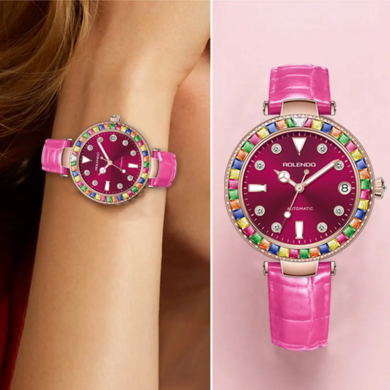 ROLENDO R Automatic Mechanical Movement Watch Women's Watch Multicolor Watch Dial RG7030-2