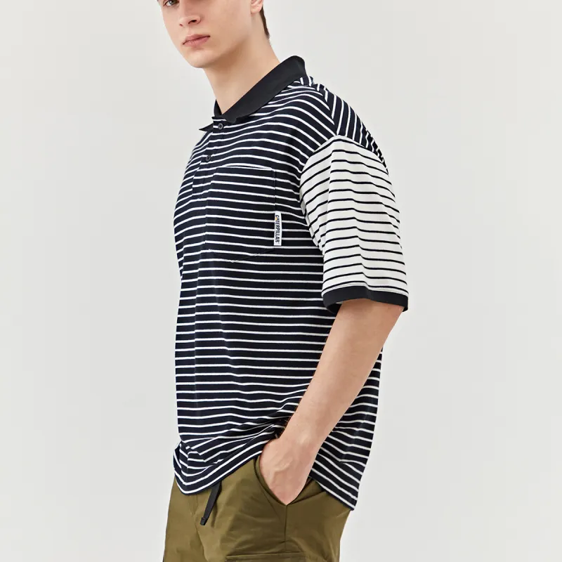 CAT Polo Shirts Unisex Black Stripes-3