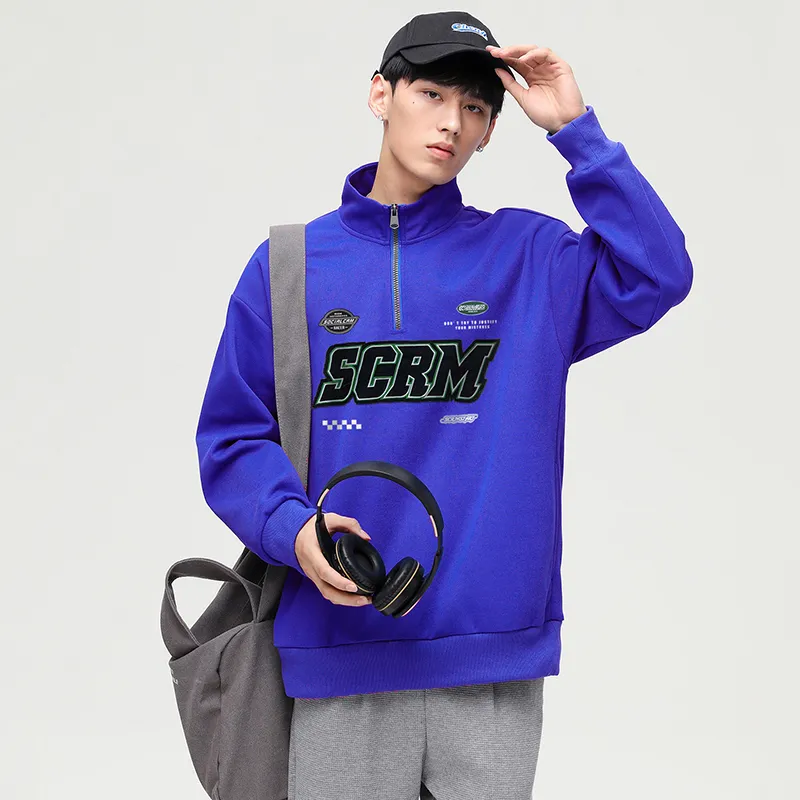 SCRM Half Turtleneck Loose Fit Sweatshirt Unisex-18