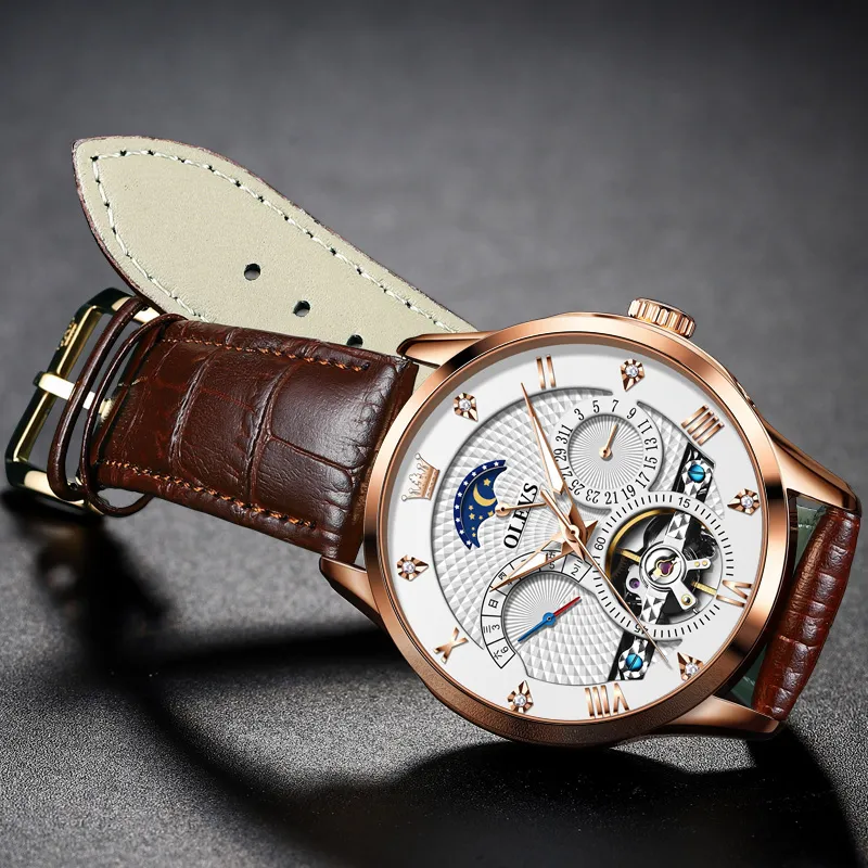 OLEVS Play The Cool Series Mechanical Movement Watch Men's Watches White Dial-21