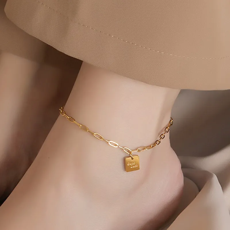 WEST ISLAND Titanium Steel Anklets Women's-2
