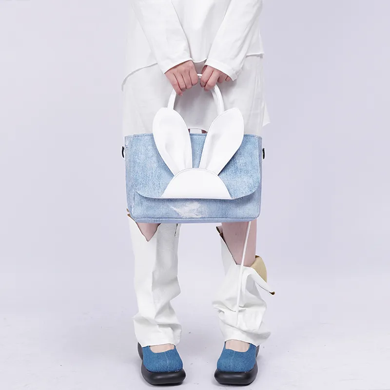 REBIRTH Canvas Rabbit Bag Canvas Bag Handbag Tote Large Size Women's Hi Bunny-7